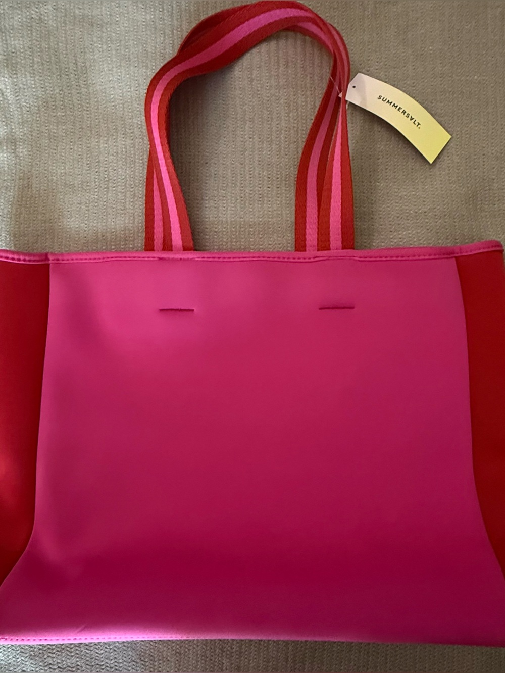 Summer salt Hot Pink Neoprene Tote Bag